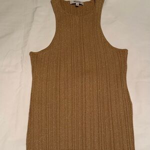 Madewell Shimmer Ribbed High-Neck Tank Top - Size M